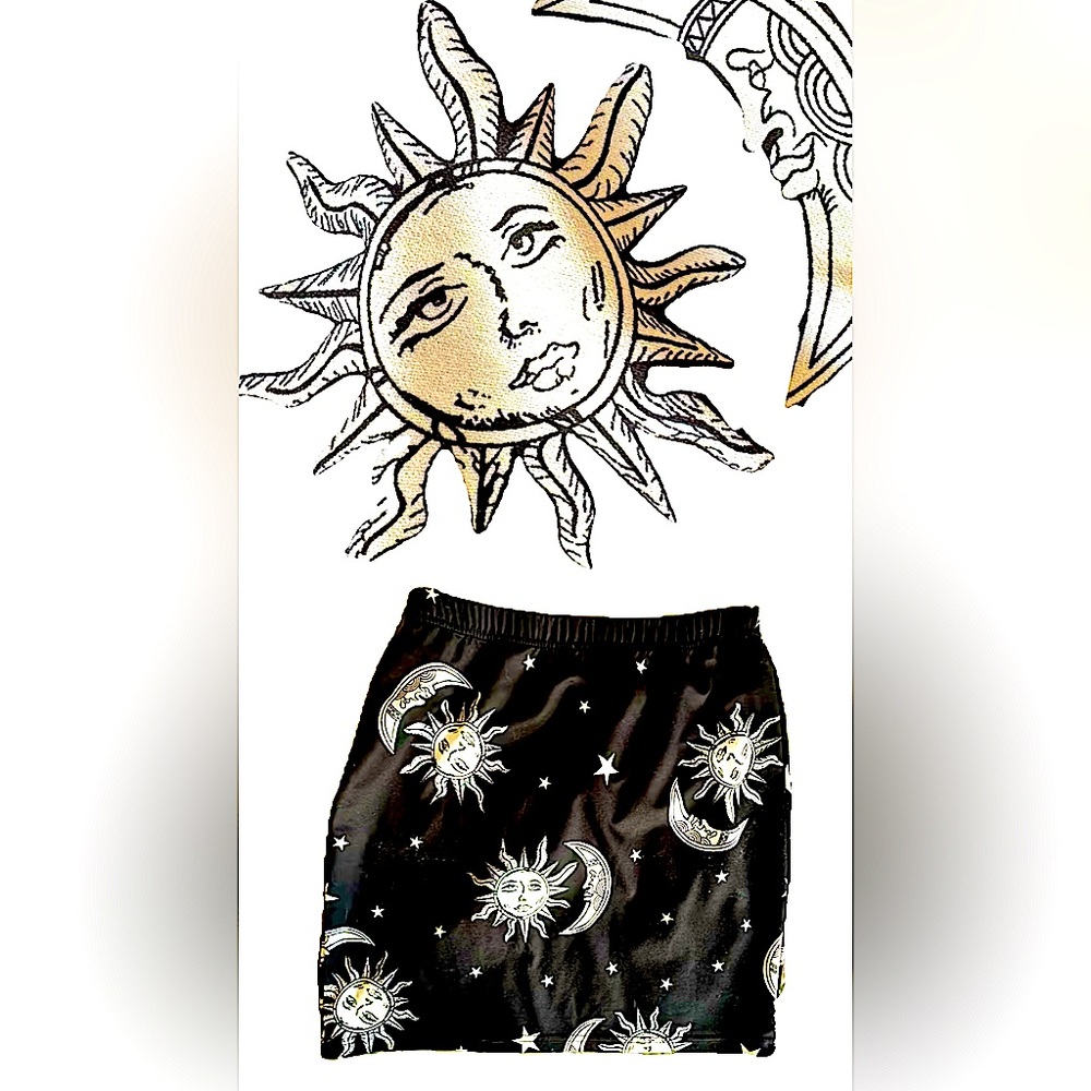 Stars & moon mini skirt